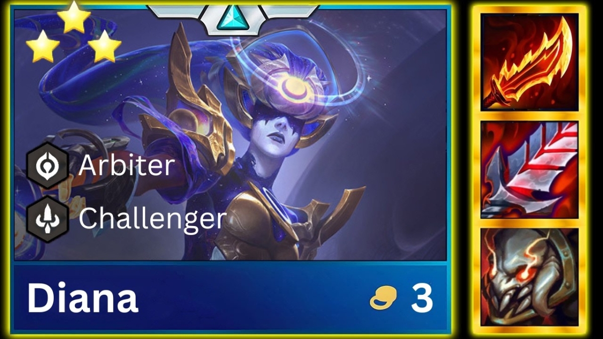 ĐTCL mùa 17: Đội hình Diana reroll bất tử cực mạnh 17.3 ĐTCL mùa 17: Đội hình Diana reroll bất tử cực mạnh 17.3